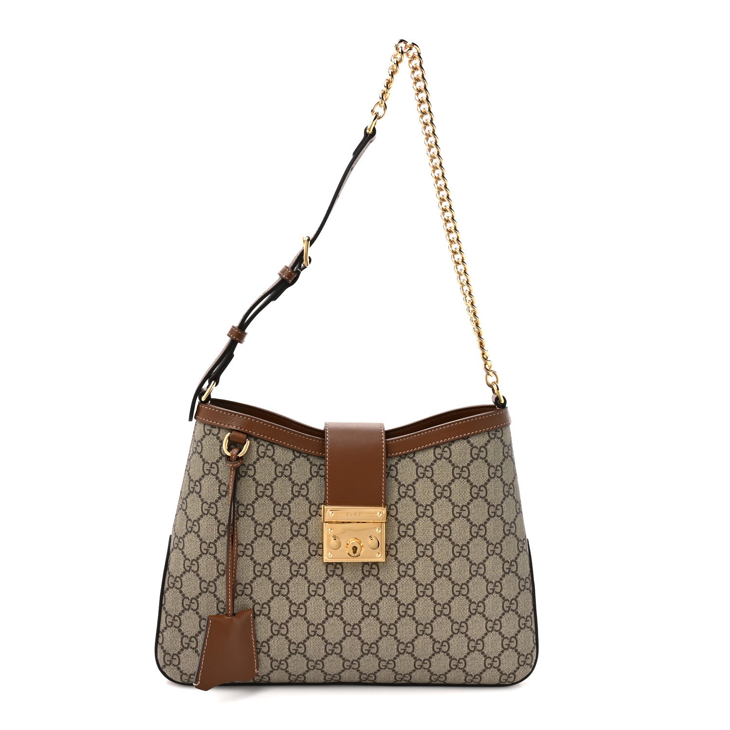 Gucci GG Supreme Monogram Medium Padlock Shoulder Bag Beige Ebony Brown Sugar 1 of 10