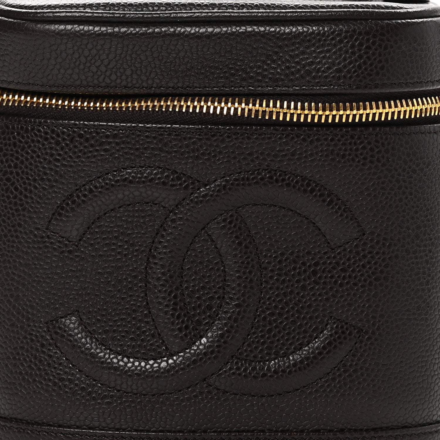 Chanel Caviar Vanity Cosmetic Case Brown 9 of 13