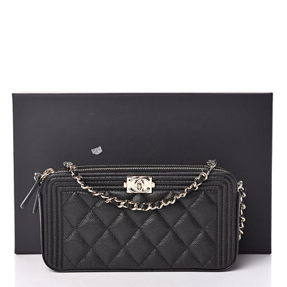 Chanel Caviar Quilted Small Boy Clutch With Chain Black 13 of 13
