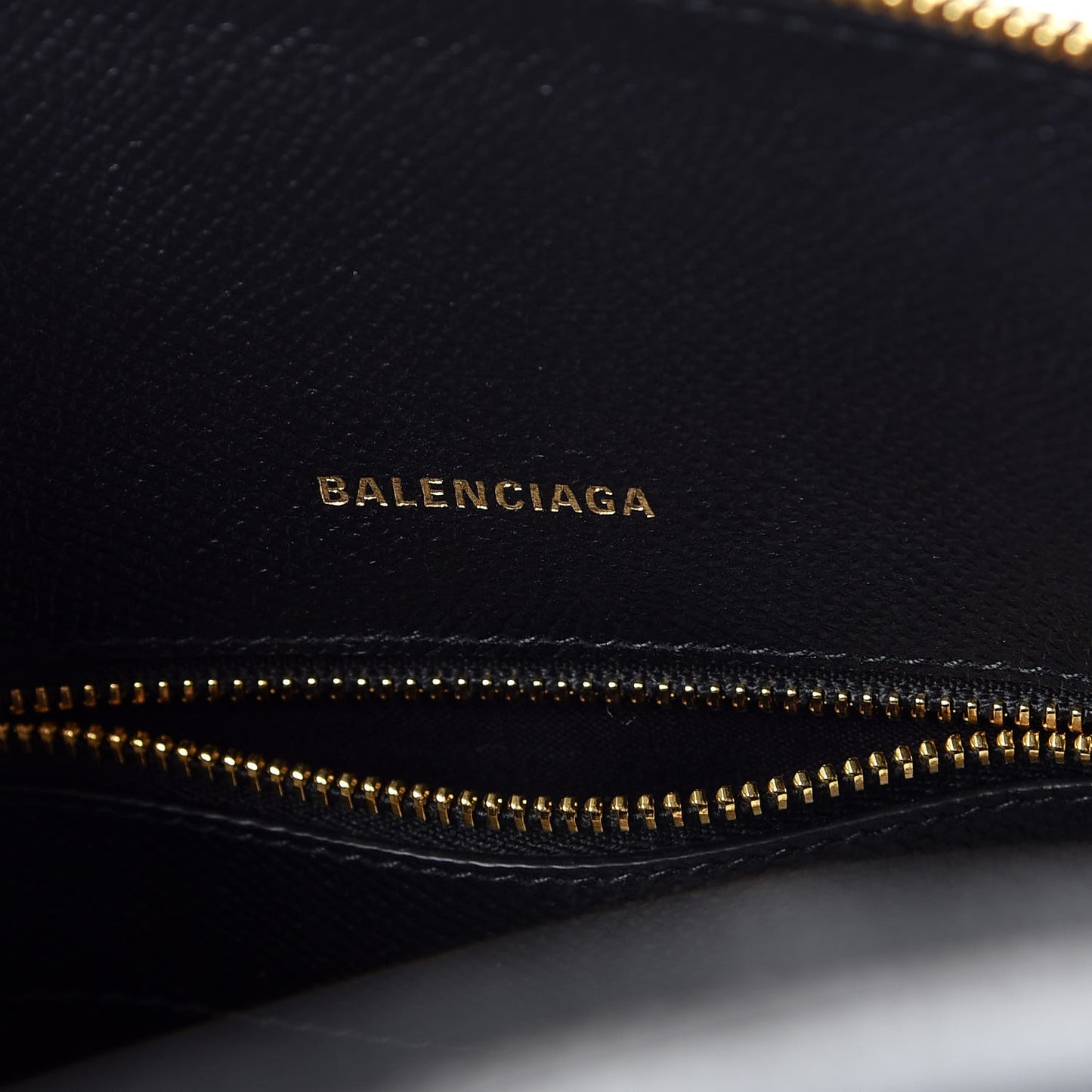 Signature Grained Calfskin Logo S Ville Top Handle Bag Black