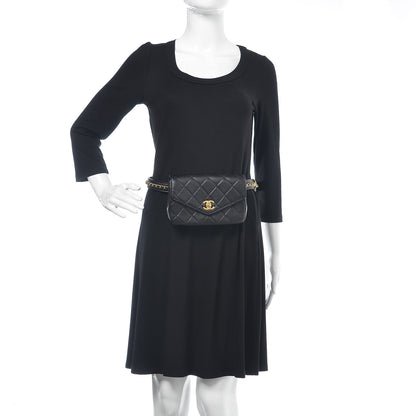 Chanel Calfskin Quilted Flap Waist Bag Black 2 of 14