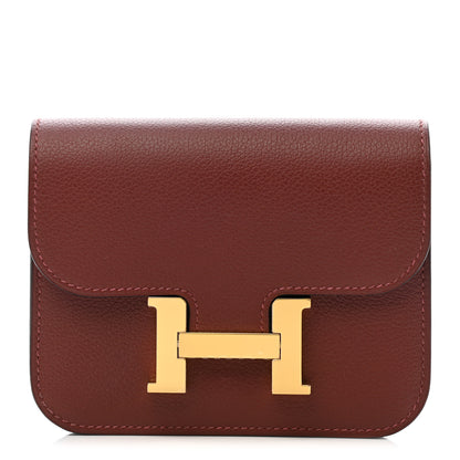 Hermes Evercolor Constance Slim Wallet Rouge H 1 of 9