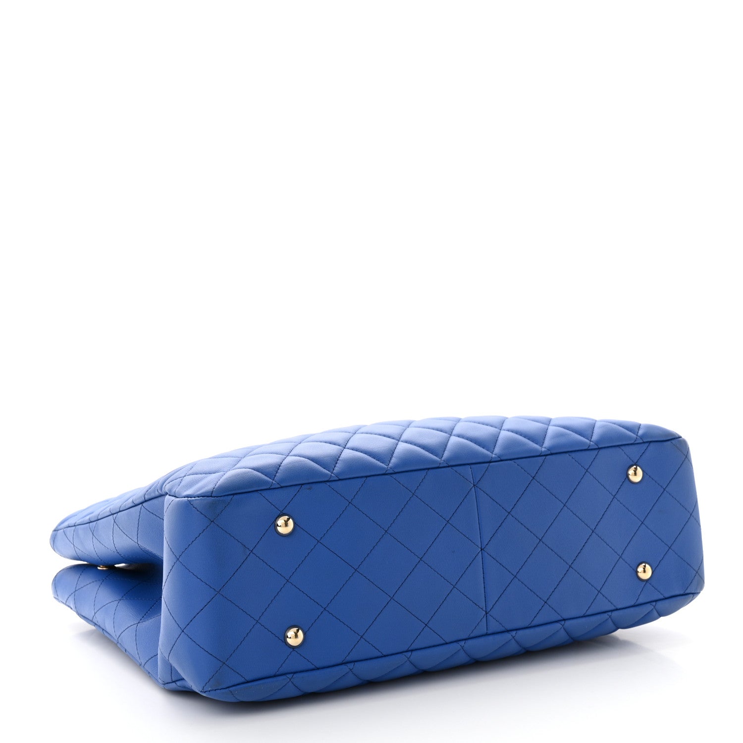 Chanel Calfskin Quilted Large Classic Shopping Tote Blue 4 of 11