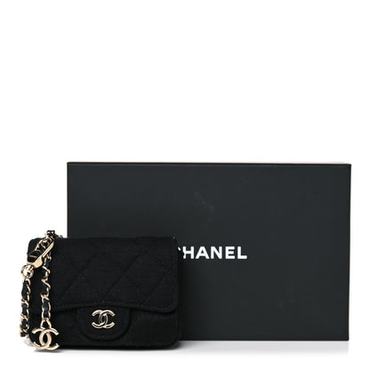 Chanel Jersey Quilted Belt Bag Black 10 of 10