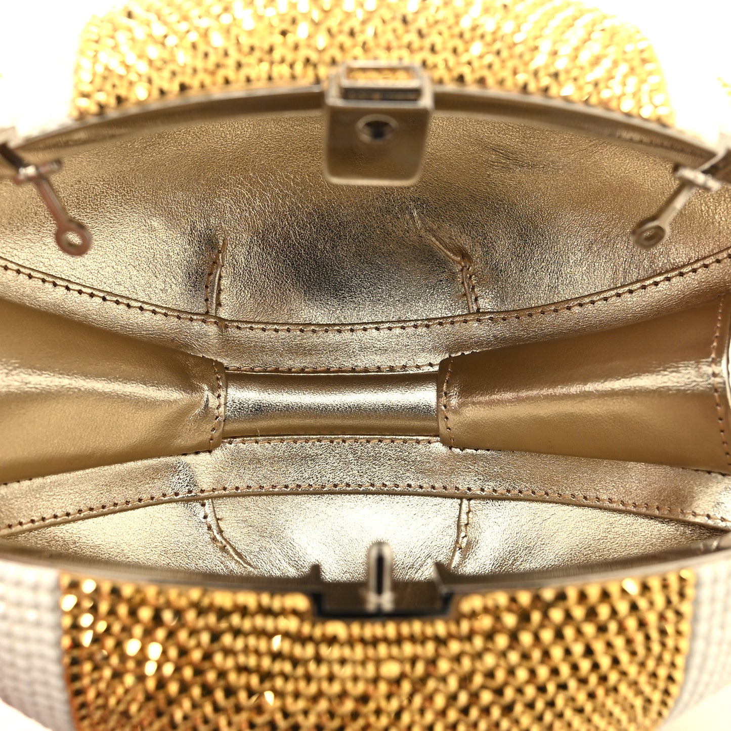 Crystal Football Minaudiere Clutch Gold