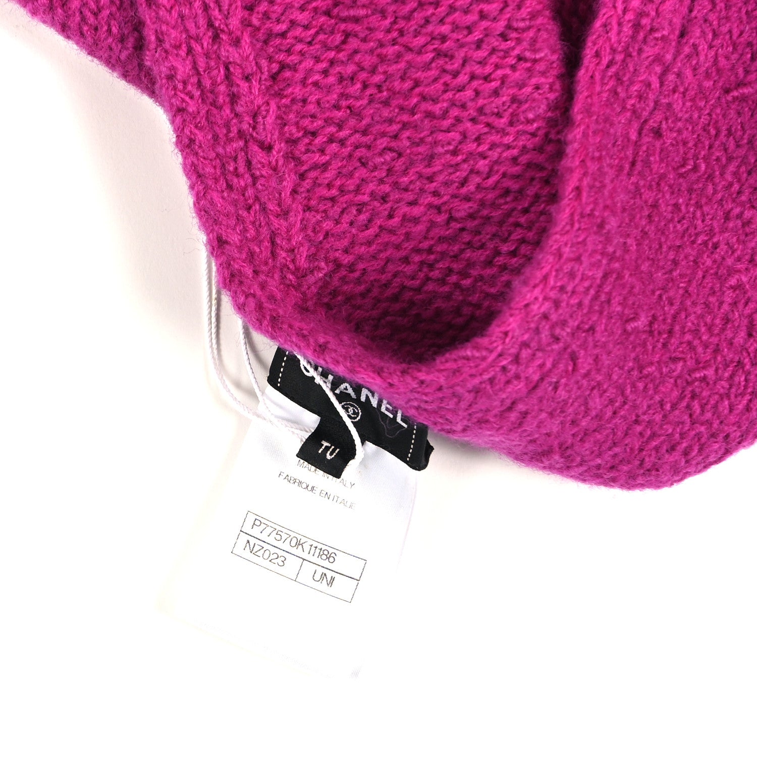 Chanel Wool Knit Scarf Fuchsia 3 of 3