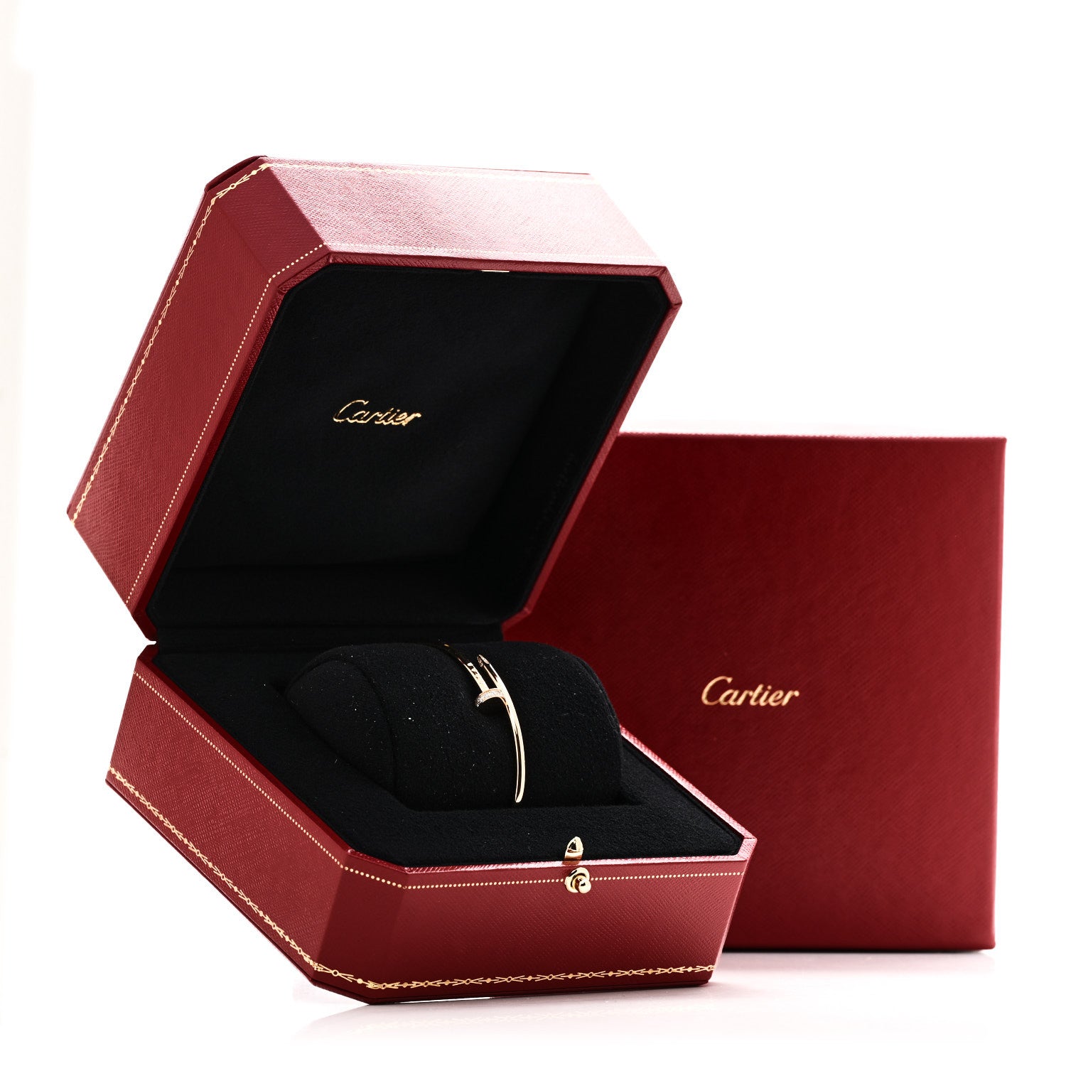 Cartier 18K Yellow Gold Diamond Small Juste Un Clou Bracelet 17 5 of 5