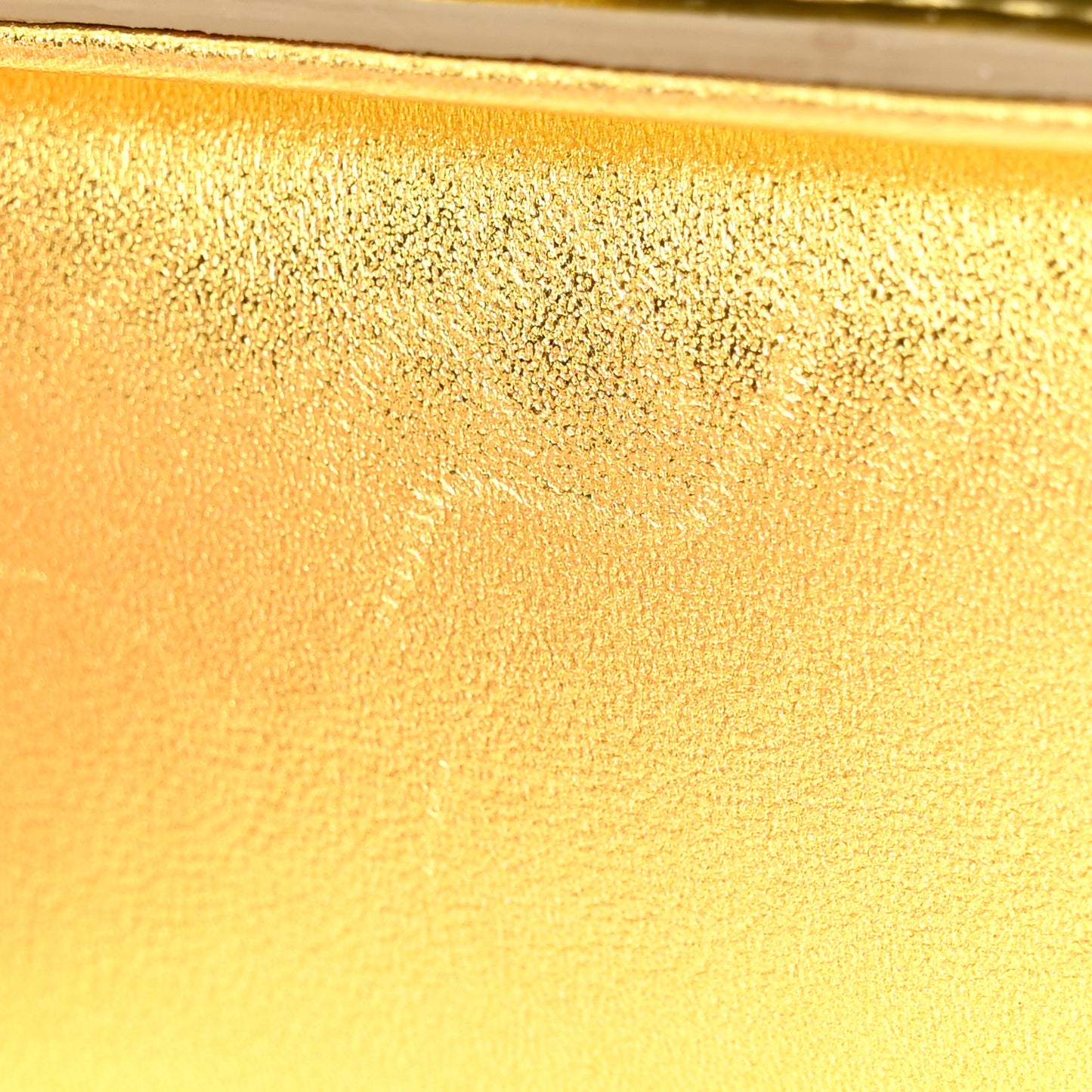 Metallic Patent Calfskin Quilted Small Boy Flap Gold