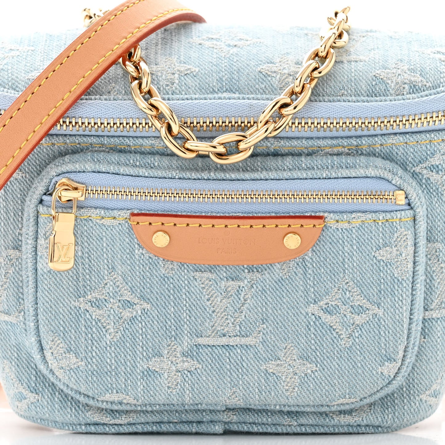 Monogram Denim Mini Bumbag Sky Blue