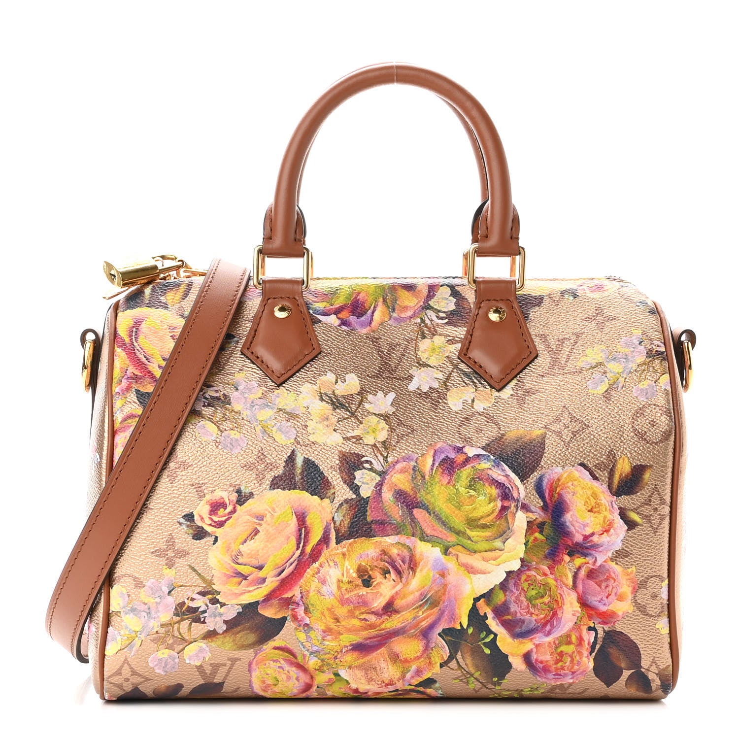 Louis Vuitton Metallic Monogram LV Garden Speedy Bandouliere 25 Gold 1 of 8