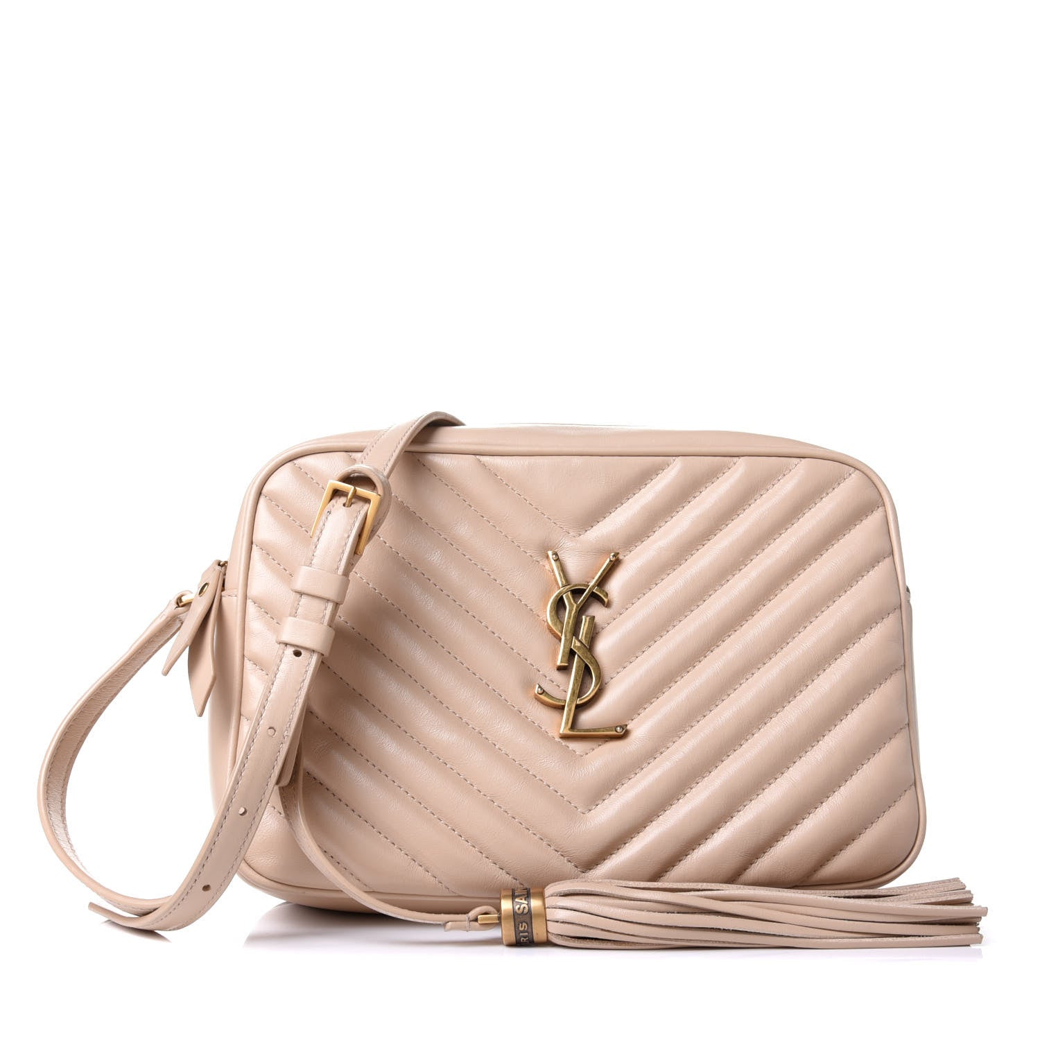 Saint Laurent Calfskin Matelasse Monogram Lou Camera Bag Dark Latte 1 of 4