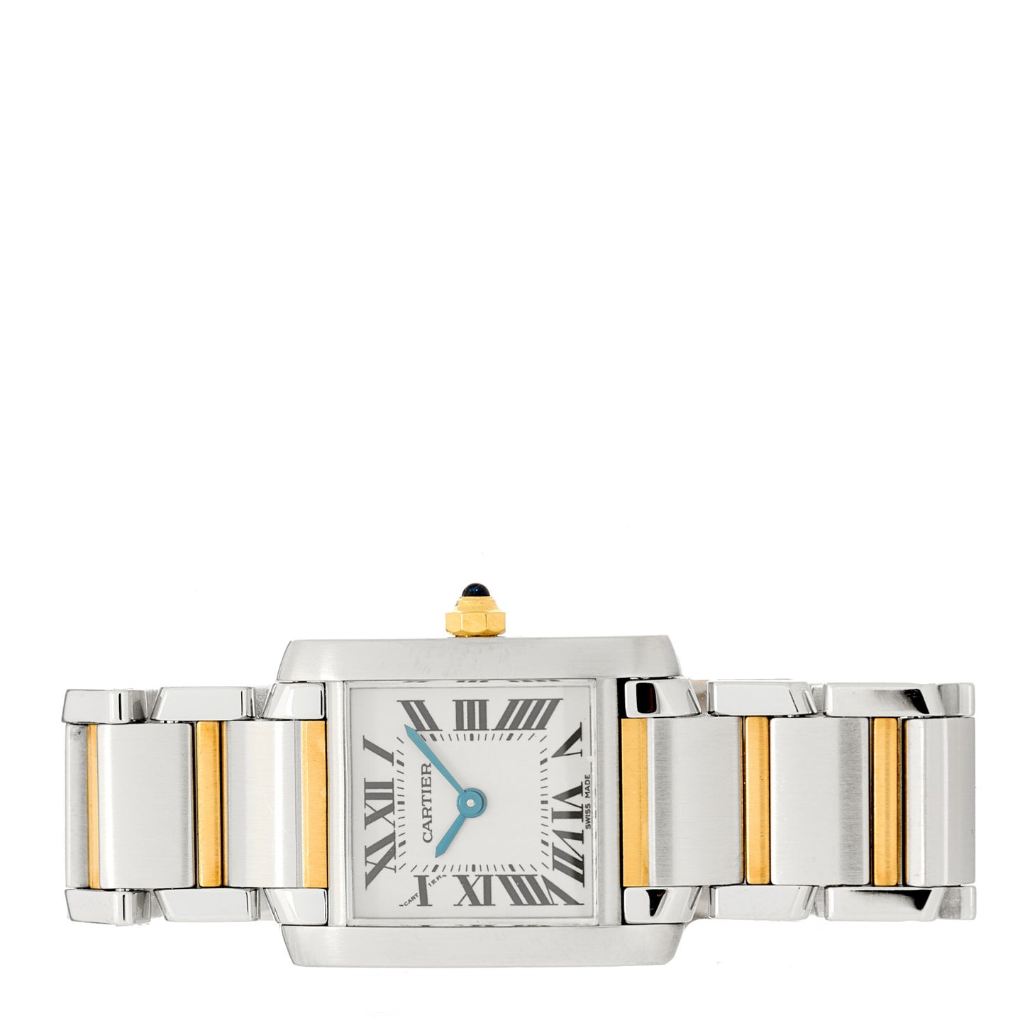 Stainless Steel 18K Yellow Gold 20mm Tank Francaise Quartz Watch