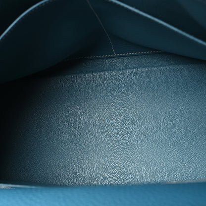 Hermes Togo Kelly Retourne 32 Bleu Jean 5 of 13