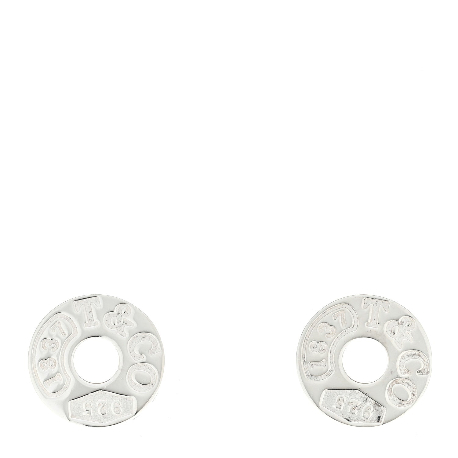 Tiffany Sterling Silver 1837 Circle Earrings 1 of 4