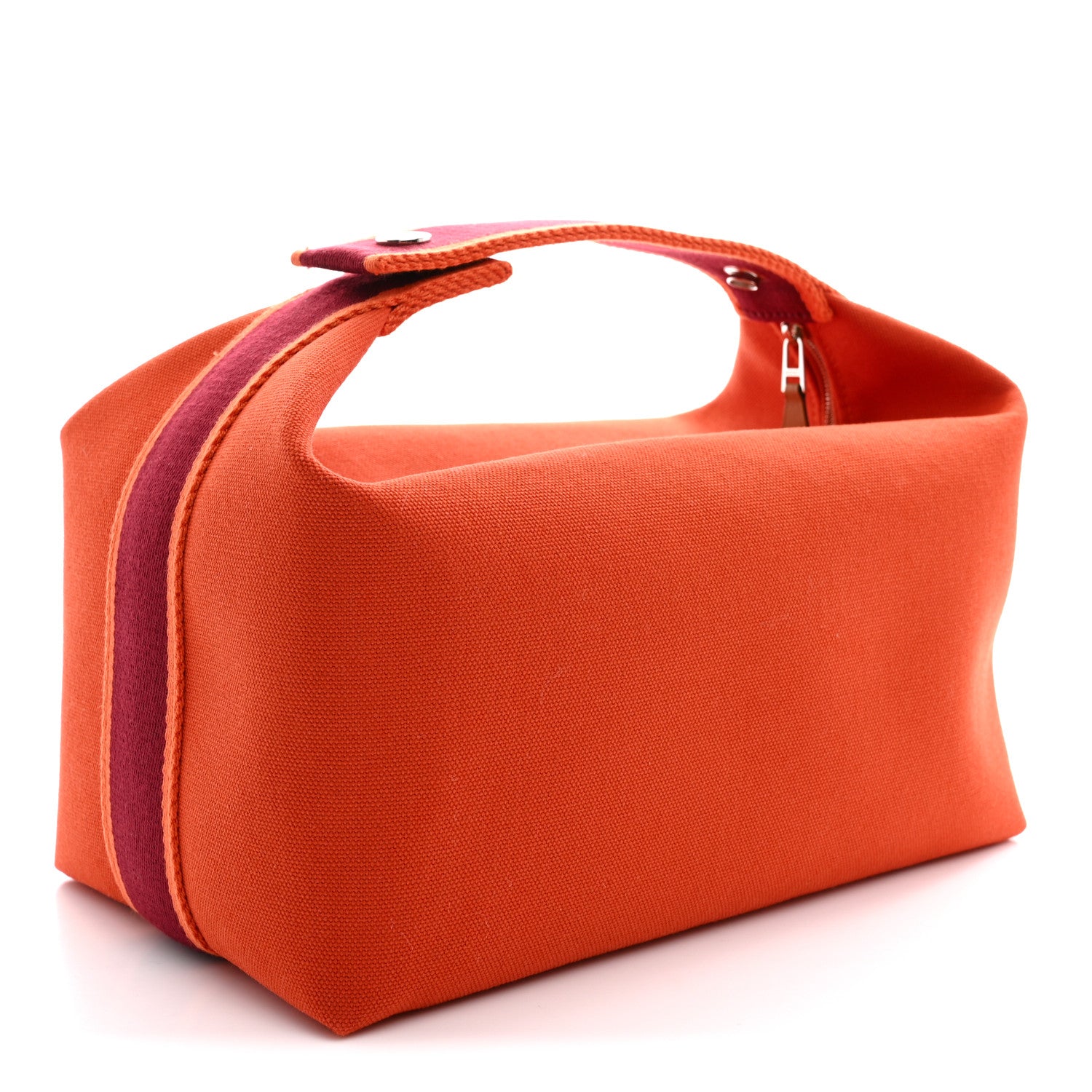 Hermes Canvas Large Bride-A-Brac Pouch Orange Feu Burgundy Orange Feu Burgundy 3 of 6