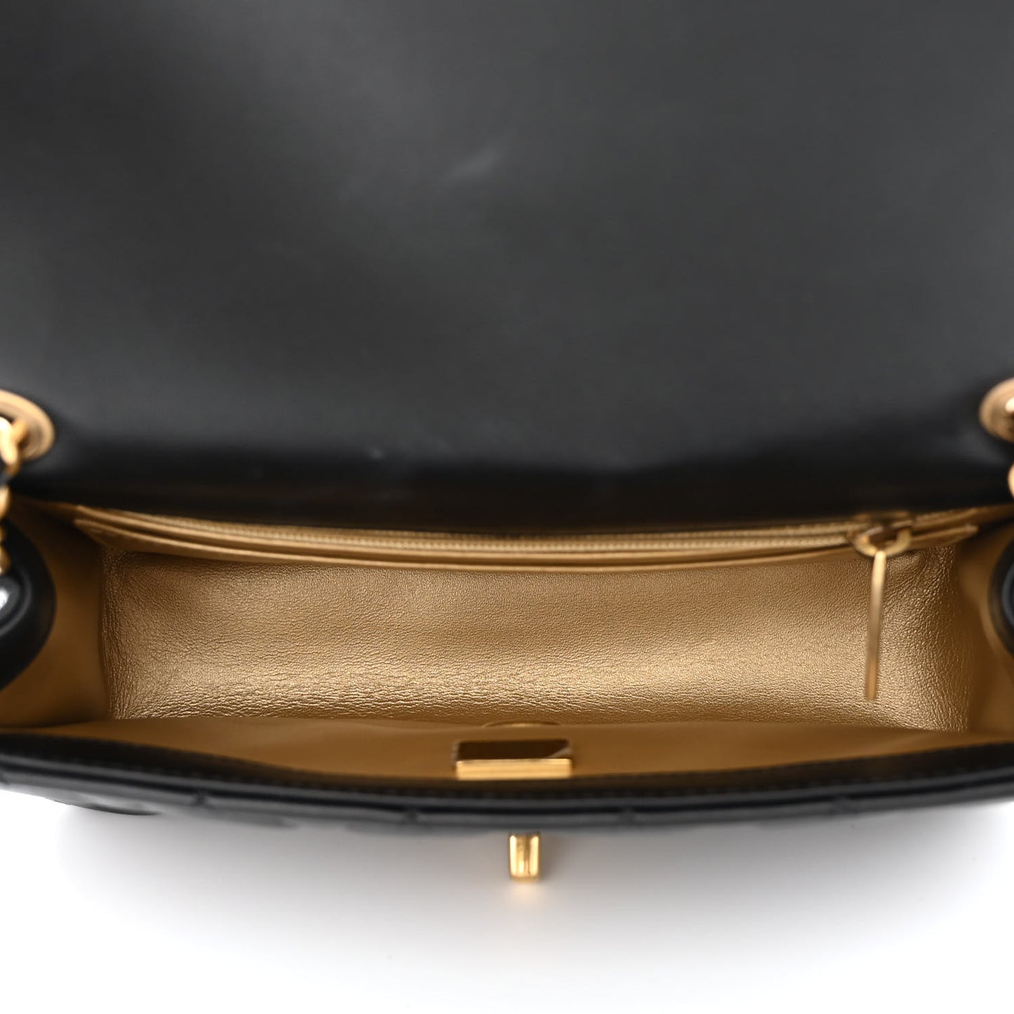 Lambskin Quilted Mini Rectangular Pearl Crush Flap Black