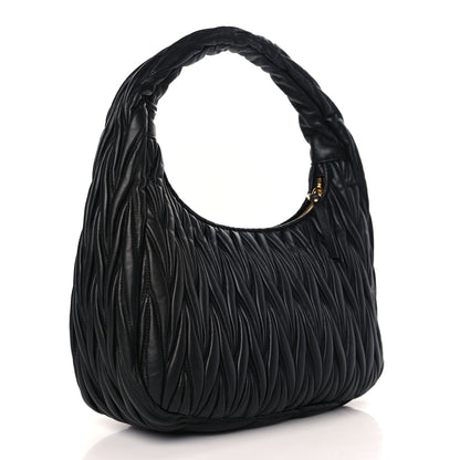Miu Miu Nappa Matelasse Wander Large Hobo Black 3 of 8