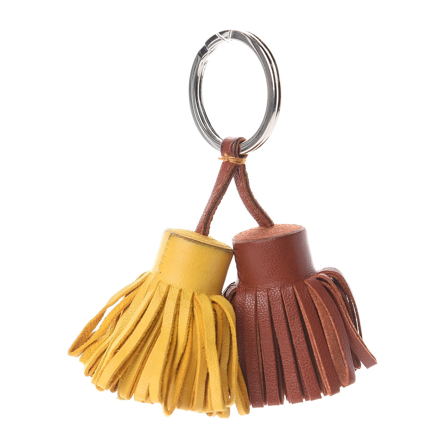 Hermes Lambskin Carmen Uno-Dos Key Holder Jaune de Naples Cuivre 1 of 2