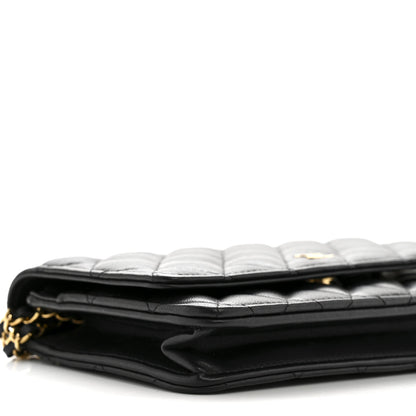 Chanel Lambskin Quilted Wallet On Chain WOC Black 10 of 15