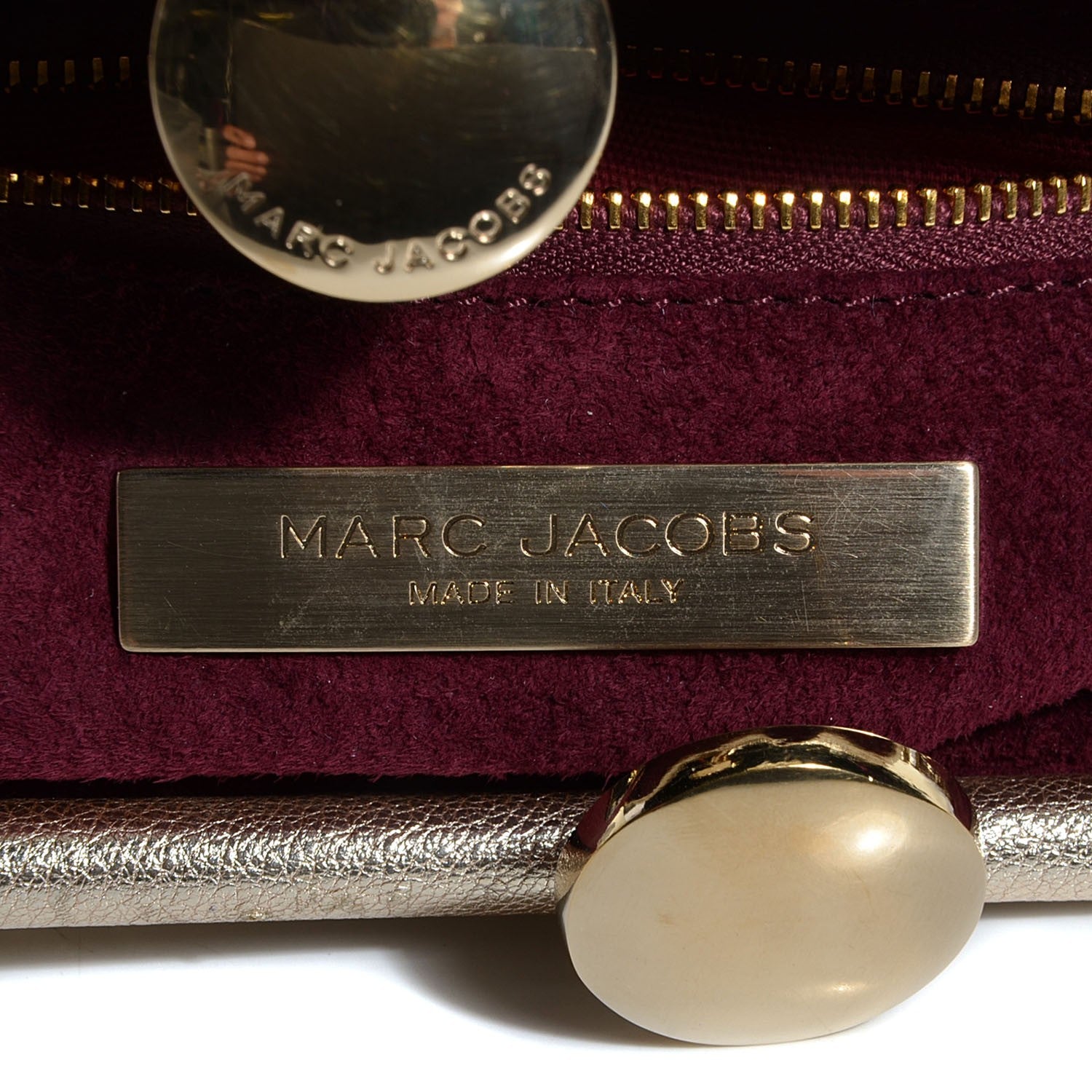Marc Jacobs Leather Quilted Little Stam Gold 6 of 8
