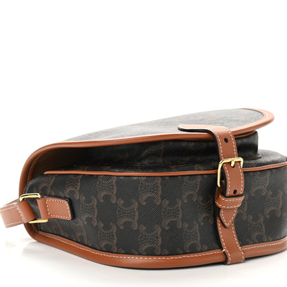 Celine Triomphe Canvas Medium Folco Bag Tan 7 of 8