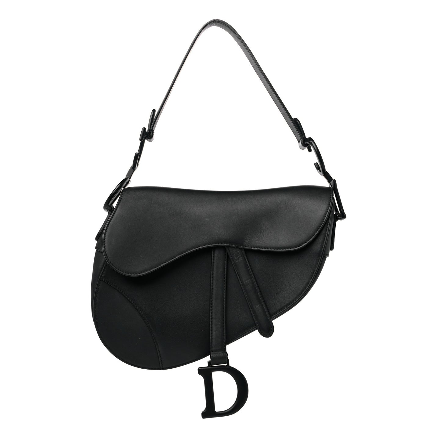 Ultra Matte Calfskin Saddle Bag Black