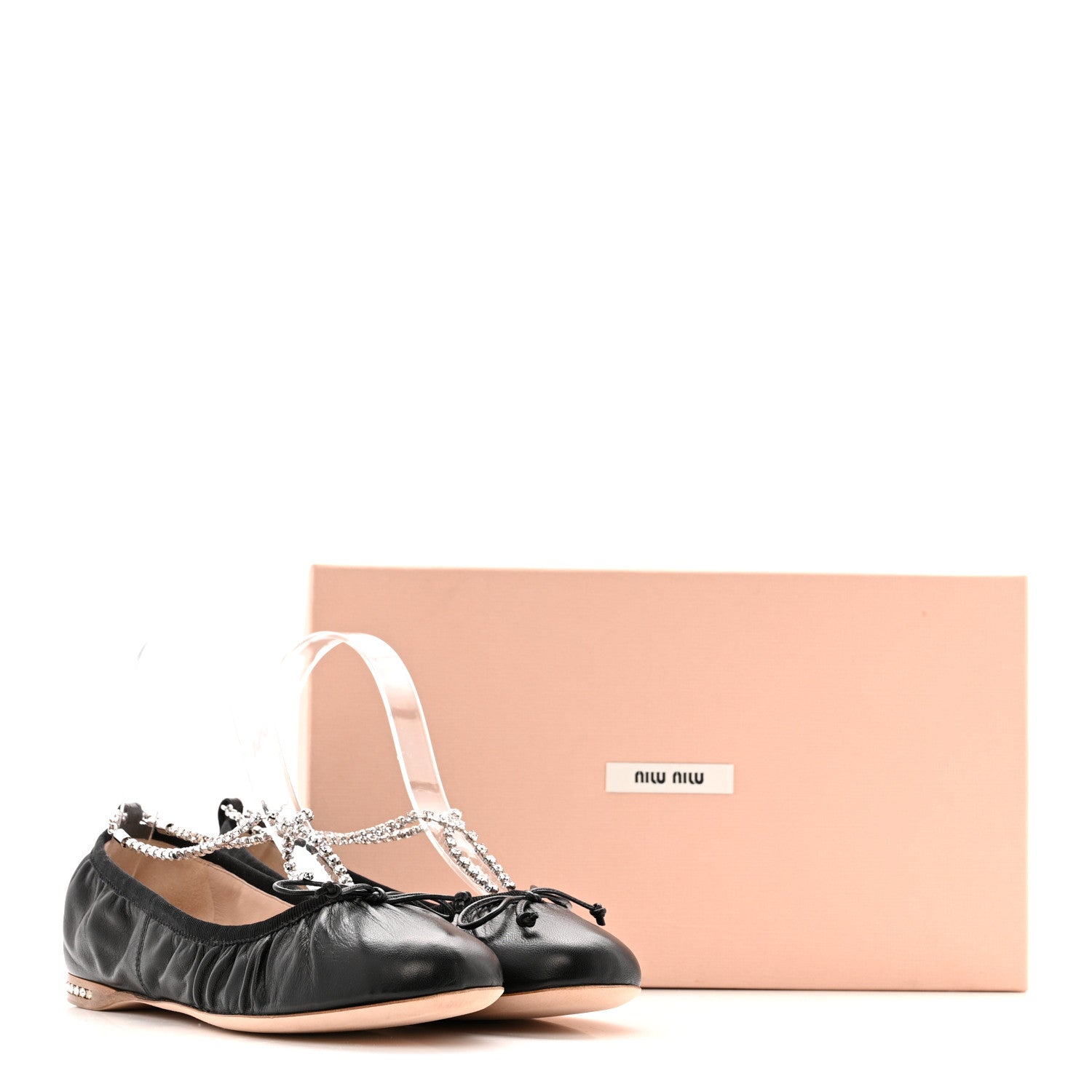 Miu Miu Nappa Crystal Ballet Flats 36.5 Black 10 of 10