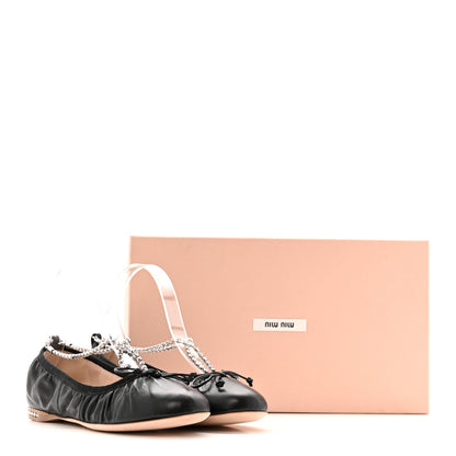 Miu Miu Nappa Crystal Ballet Flats 36.5 Black 10 of 10