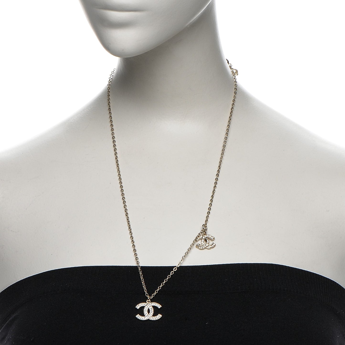 Crystal CC Necklace Gold