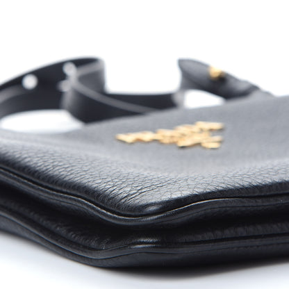 Prada Vitello Daino Double Zip Crossbody Bag Black 6 of 7