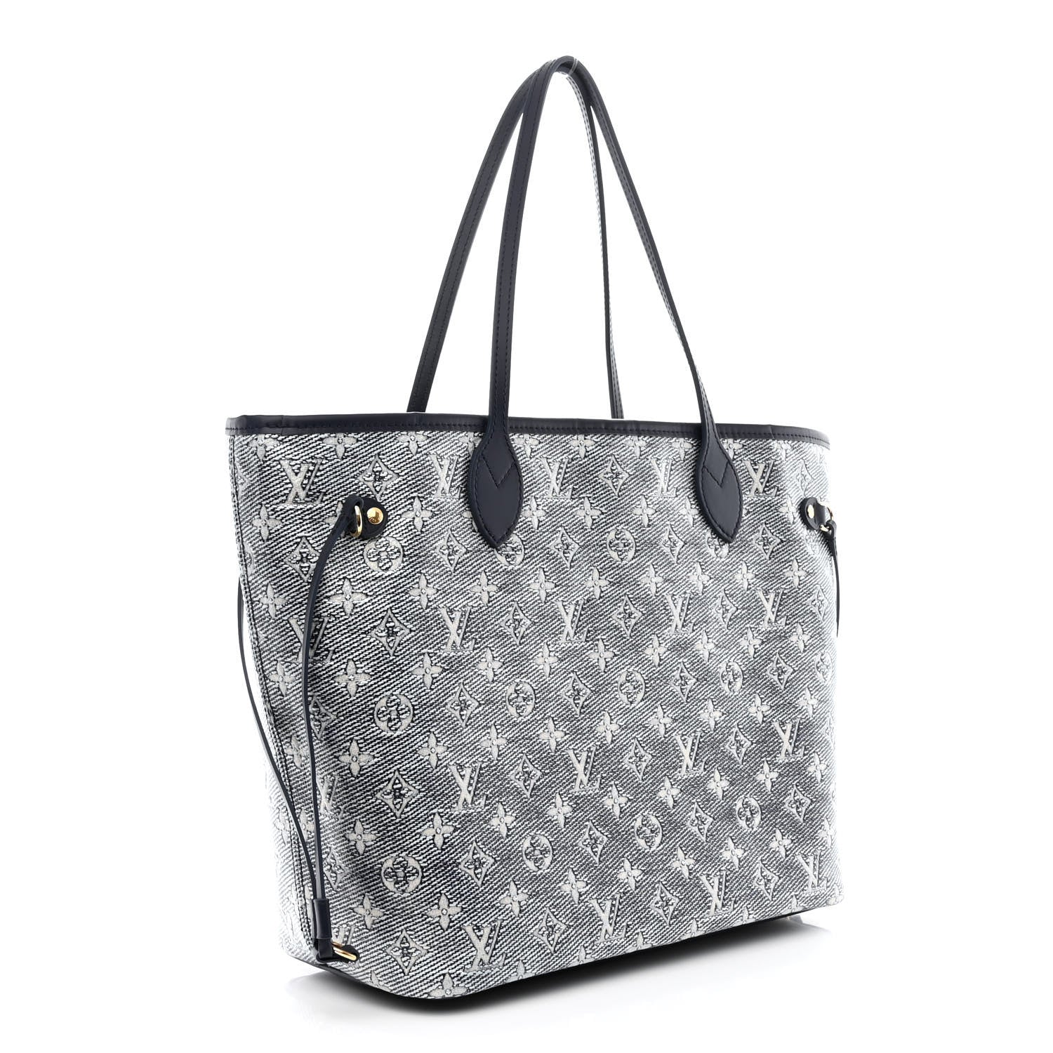 Louis Vuitton Monoglam Neverfull MM Blue 4 of 12
