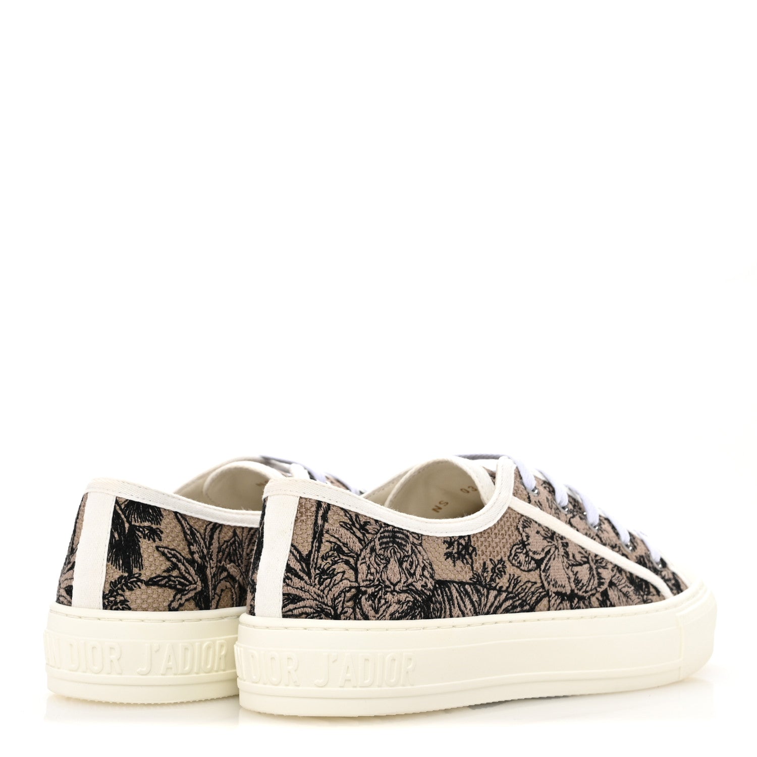 Christian Dior Canvas Toile De Jouy Embroidered Womens Walk'N'Dior  Low Top Sneakers 38 Hazelnut Black 5 of 10