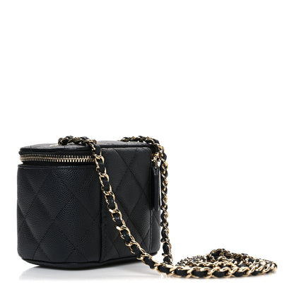 Chanel Caviar Quilted Mini Vanity Case With Chain Black 3 of 10