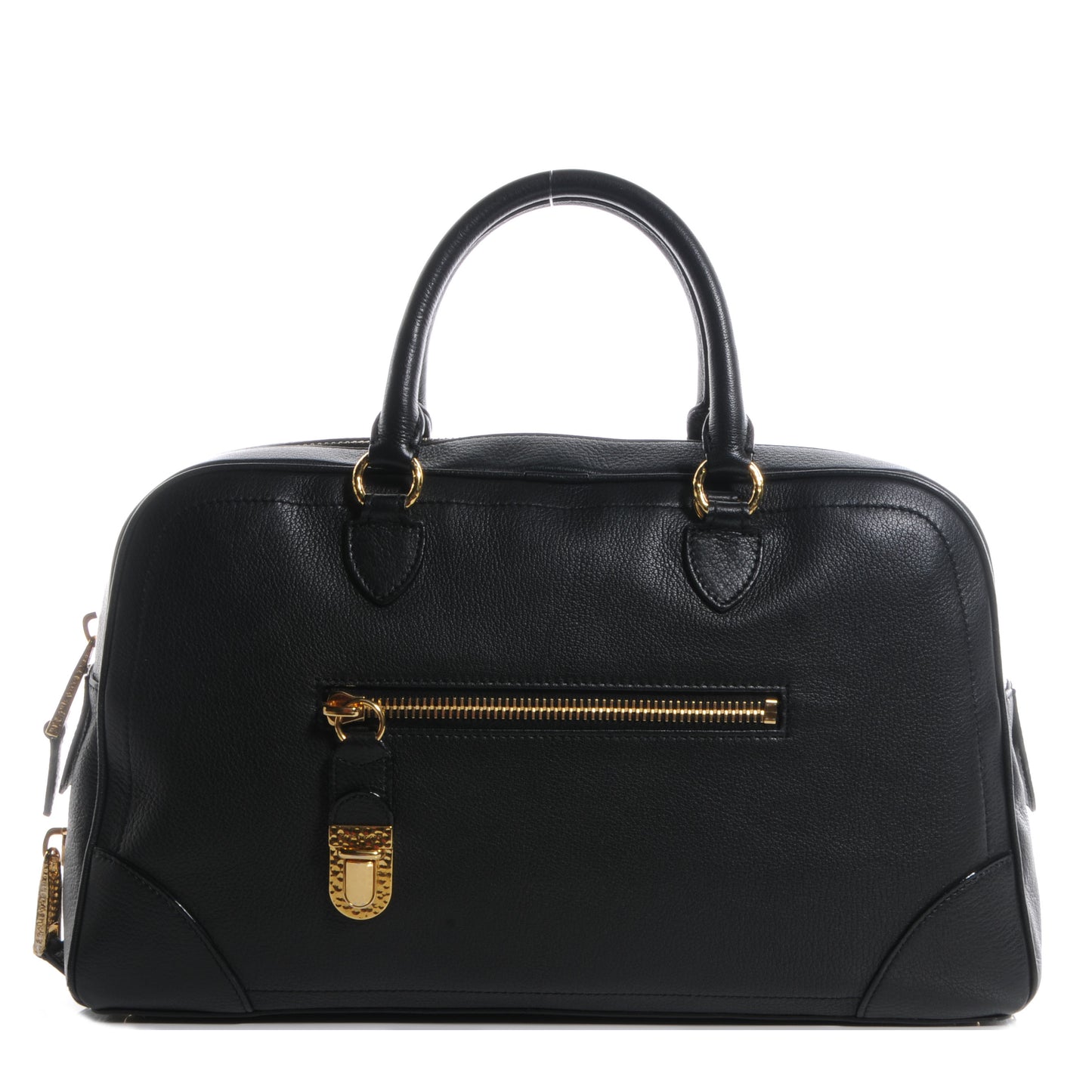 Leather Venetia Large Satchel Black