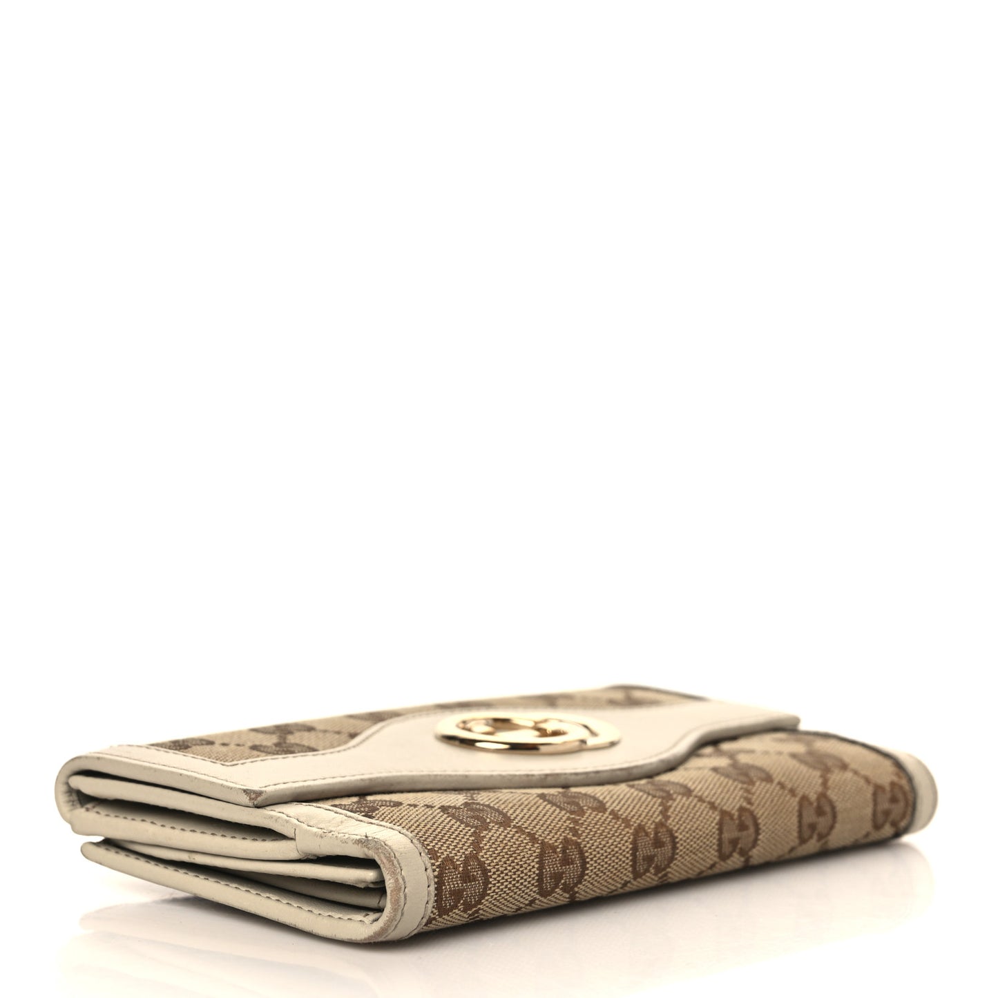 Monogram Margaux Calfskin Sukey Continental Organizer Wallet Beige Ebony Mystic White