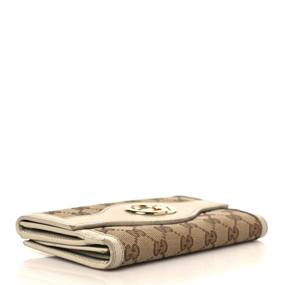 Gucci Monogram Margaux Calfskin Sukey Continental Organizer Wallet Beige Ebony Mystic White 4 of 14