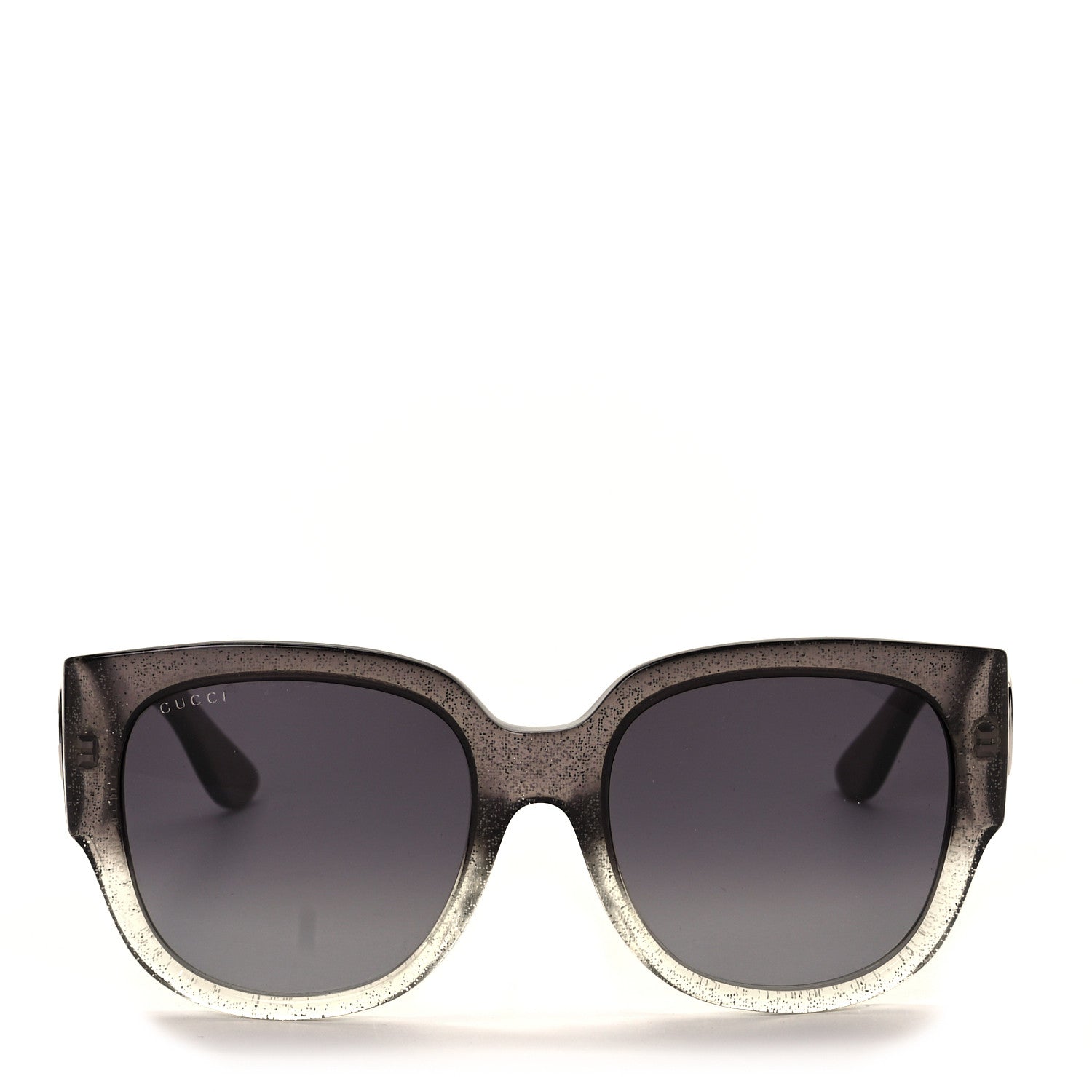 Gucci Acetate Glitter Square Optyl Sunglasses GG3836/F/S Black Silver 2 of 7
