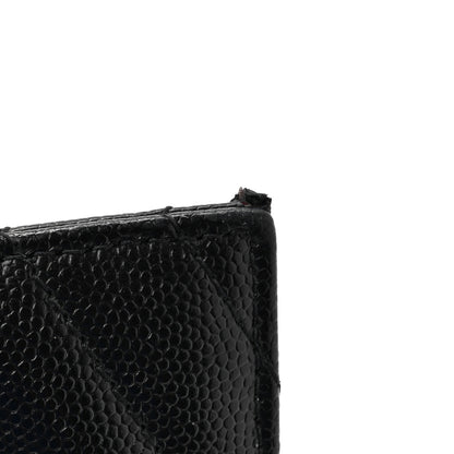 Saint Laurent Grain De Poudre Chevron Monogram Monochrome Bill Pouch Black 10 of 10
