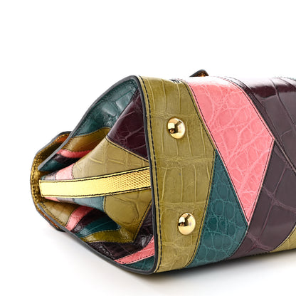 Valentino Garavani Patchwork Crocodile Dome Handbag Multicolor 9 of 15