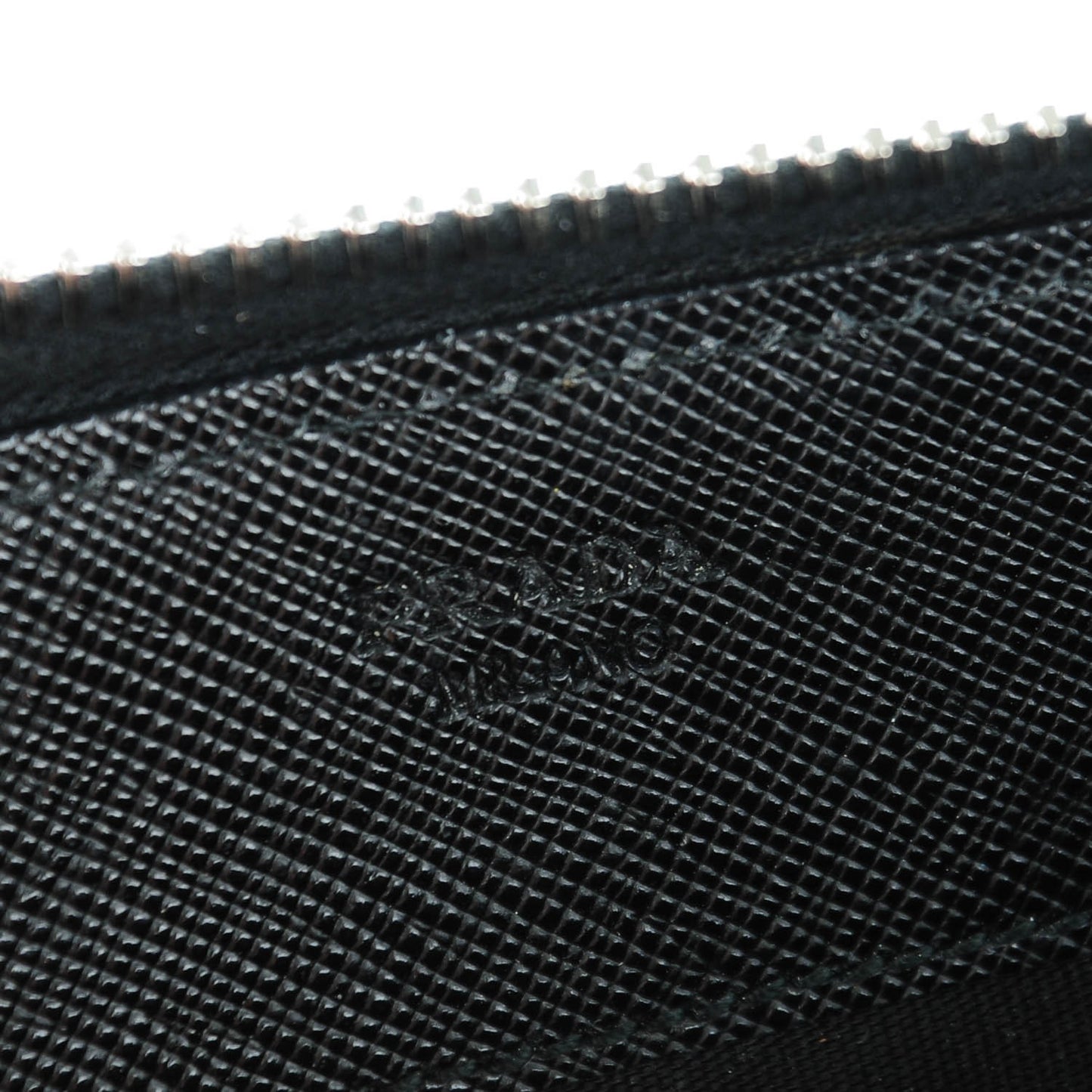 Saffiano Floral Print Zip Around Wallet Nero Black
