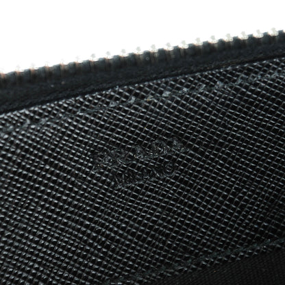 Prada Saffiano Floral Print Zip Around Wallet Nero Black 6 of 8