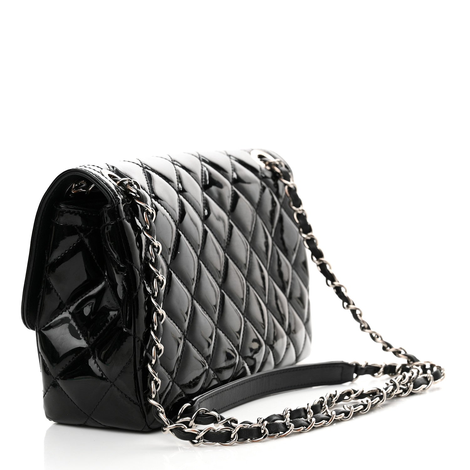 Chanel Patent Quilted Large Coco Shine Flap Black 3 of 13