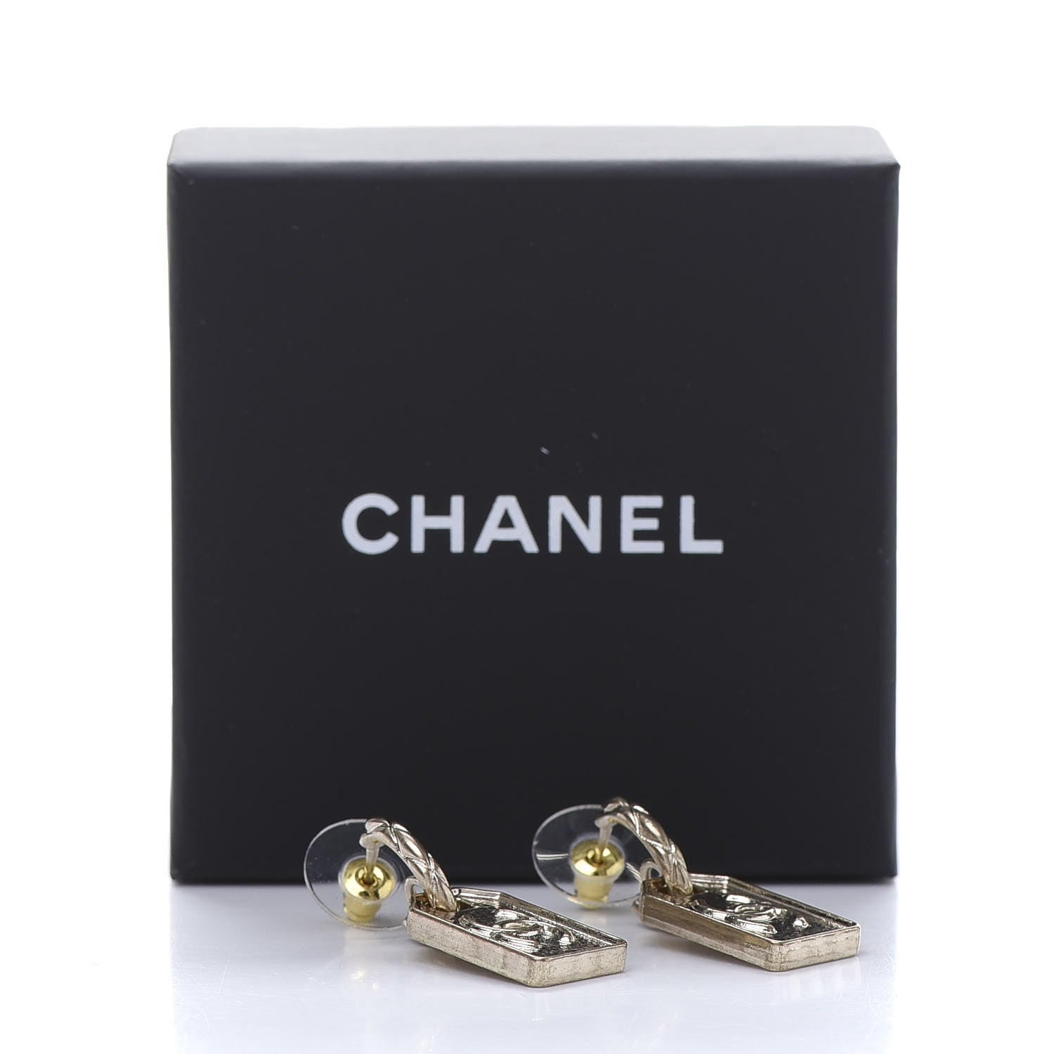 Chanel CC Tag Drop Earrings Gold 5 of 5