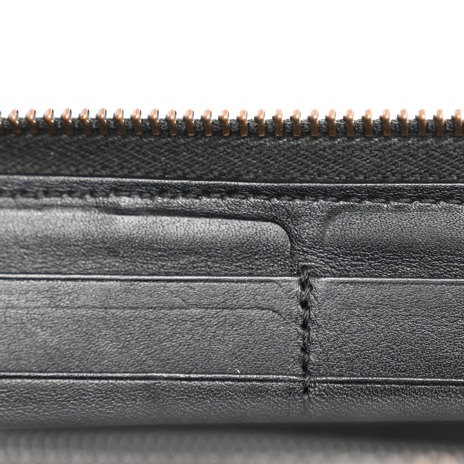 Gucci Calfskin Matelasse GG Marmont Zip Around Wallet Black 10 of 15