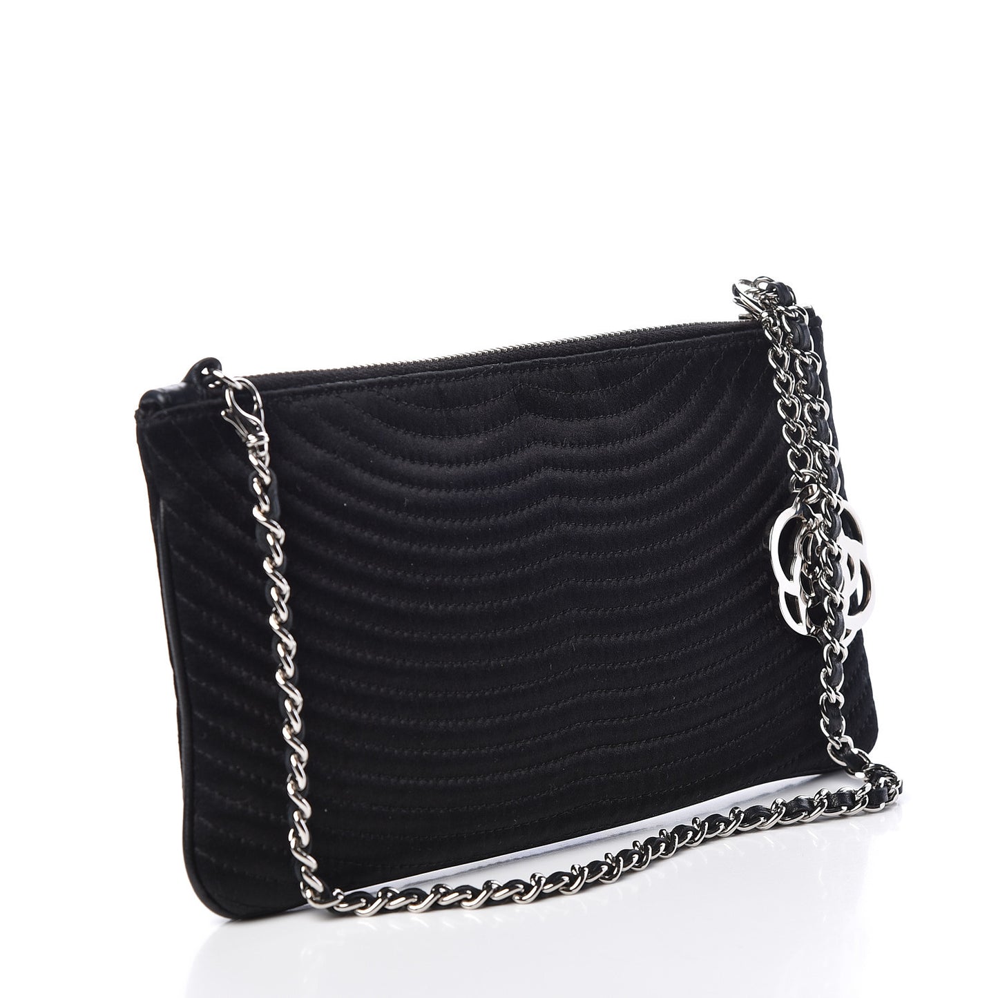 Satin CC Evening Bag Black