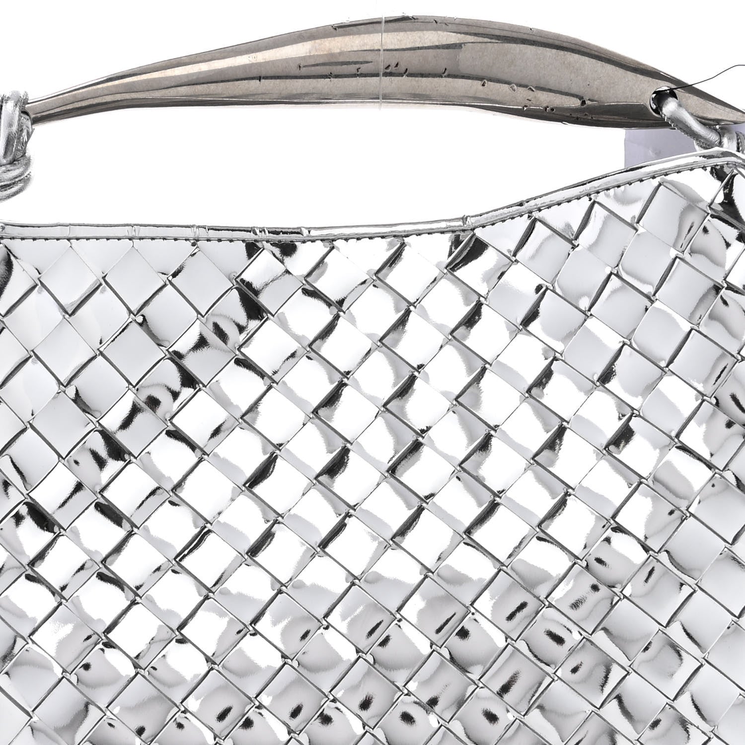 Bottega Veneta Mirror Laminated Nappa Intrecciato Sardine Bag Silver 8 of 10