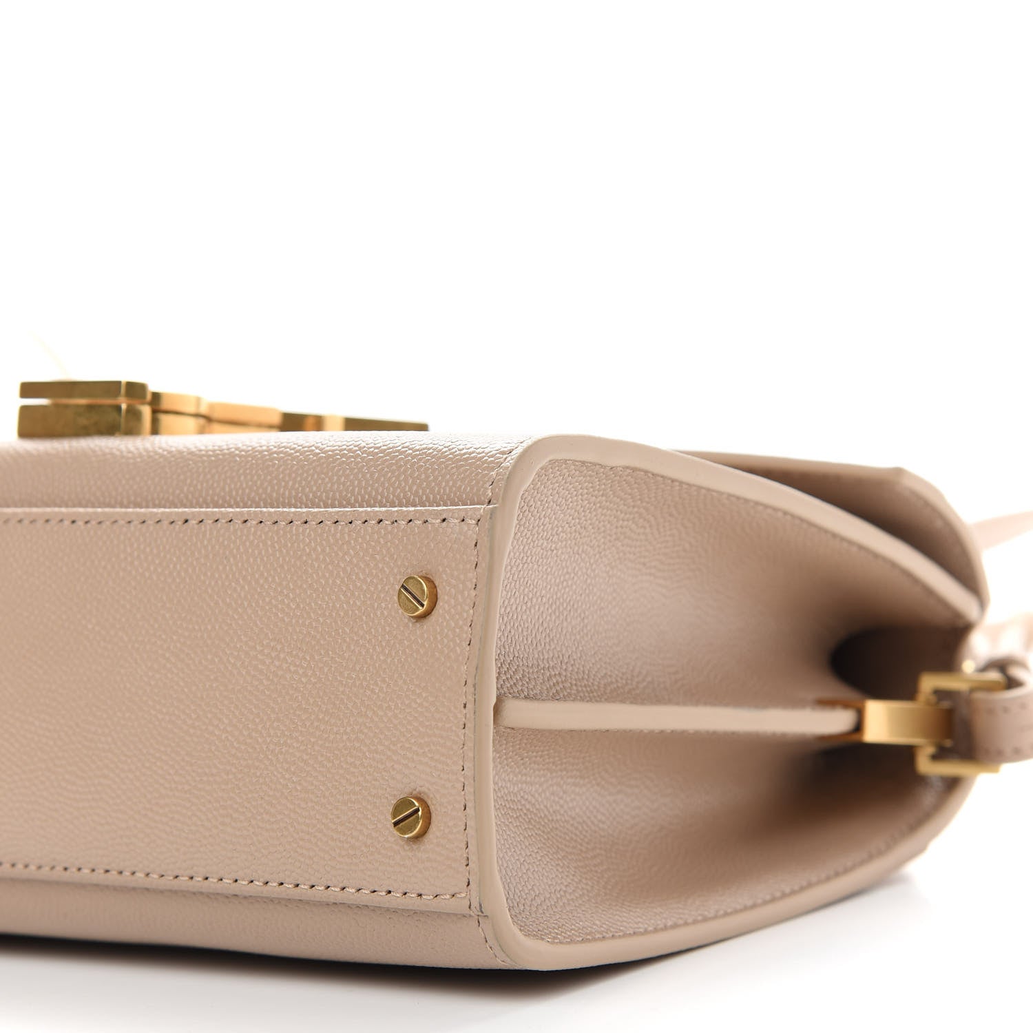 Saint Laurent Grain de Poudre Mini Classic Monogram Cassandra Top Handle Beige 8 of 8