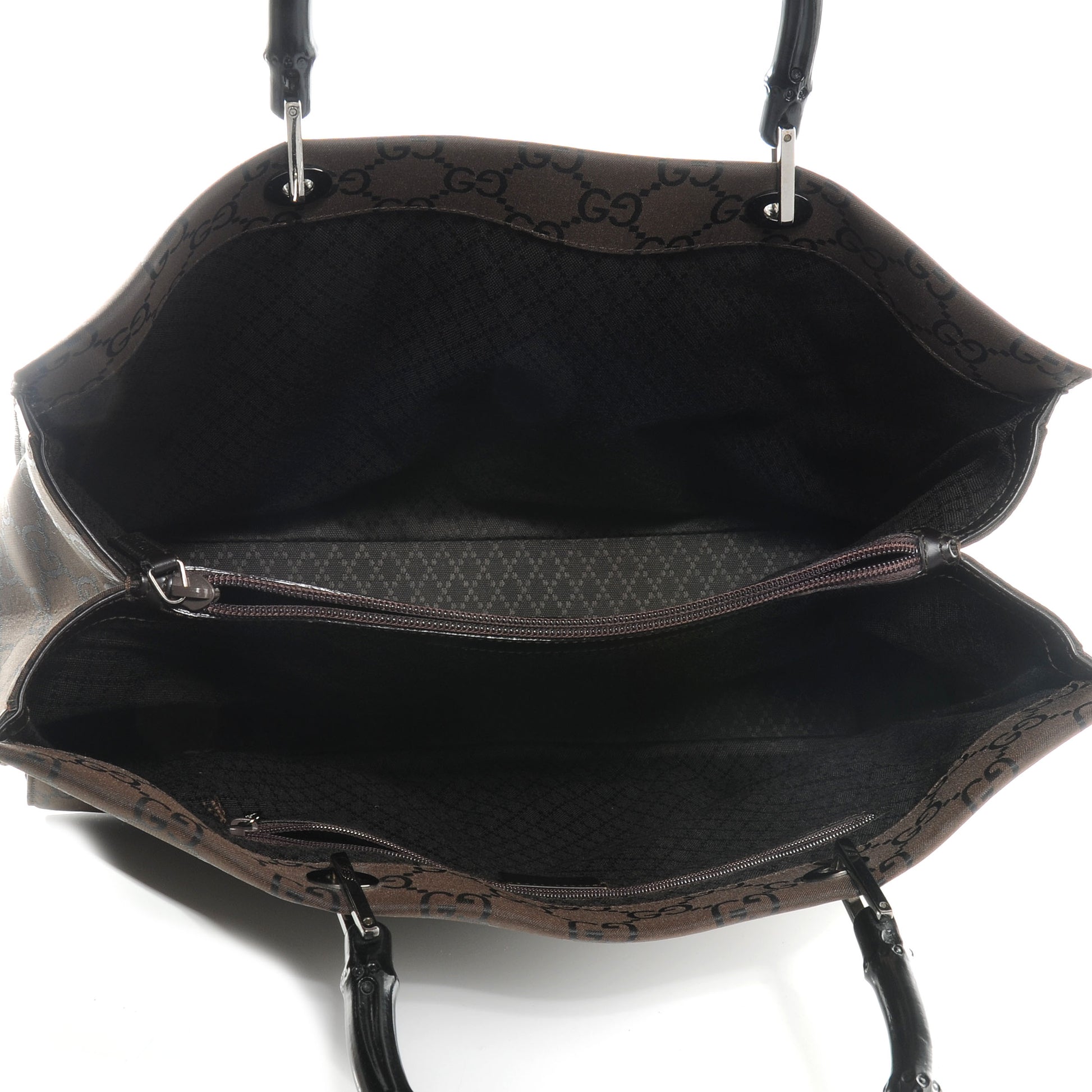 Gucci Nylon Monogram Bamboo Handle Tote 5 of 7