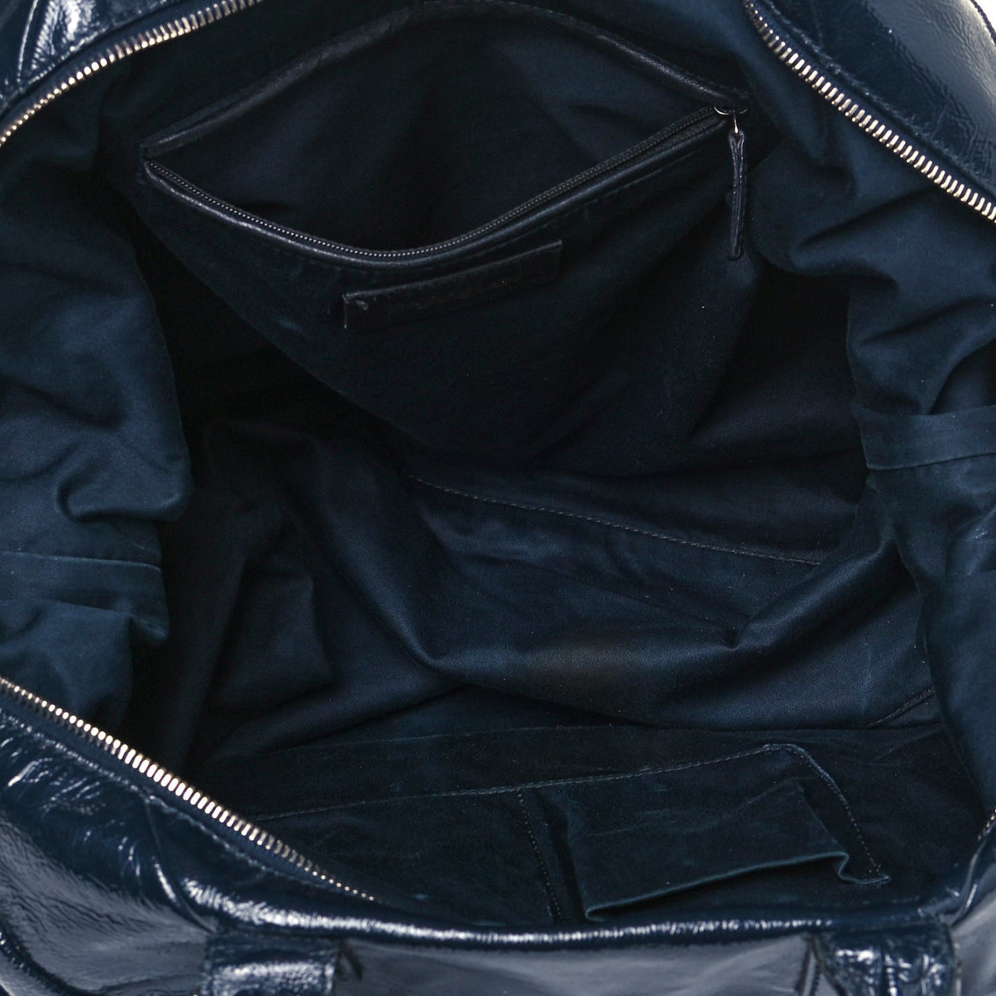 Textured Patent Medium Easy Y Bag Navy