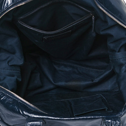 Saint Laurent Textured Patent Medium Easy Y Bag Navy 3 of 9
